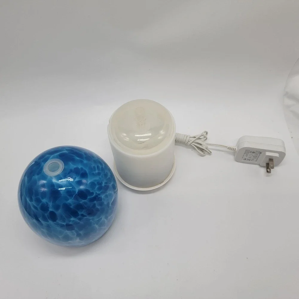 Sparoom MarbleMist Ultrasonic Mister Art Glass Essential Oil Diffuser Blue
